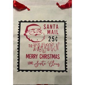 “BRAYDEN" SANTA MAIL SACK  14 X 20" W/DRAWSTRING. Kids / Adult. -NEW!